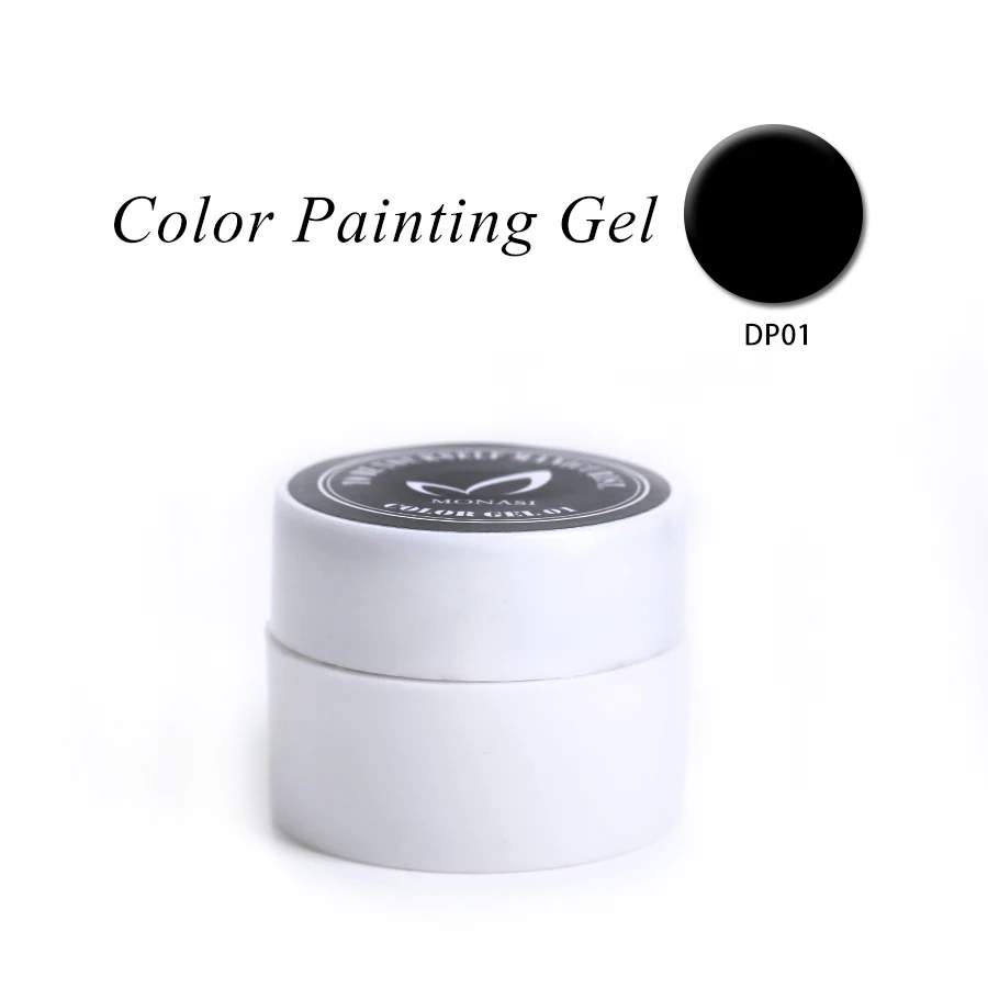 3D гель для дизайна ногтей краска цветной 36 черный белый серебристый чистый блеск