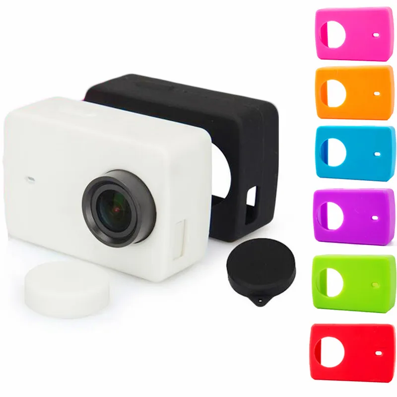 LBKAFA для Xiaomi yi 2/4 K аксессуары силиконовый защитный чехол+ крышка объектива Комплект для Xiaomi yi 2 Band 4 K Action Cam