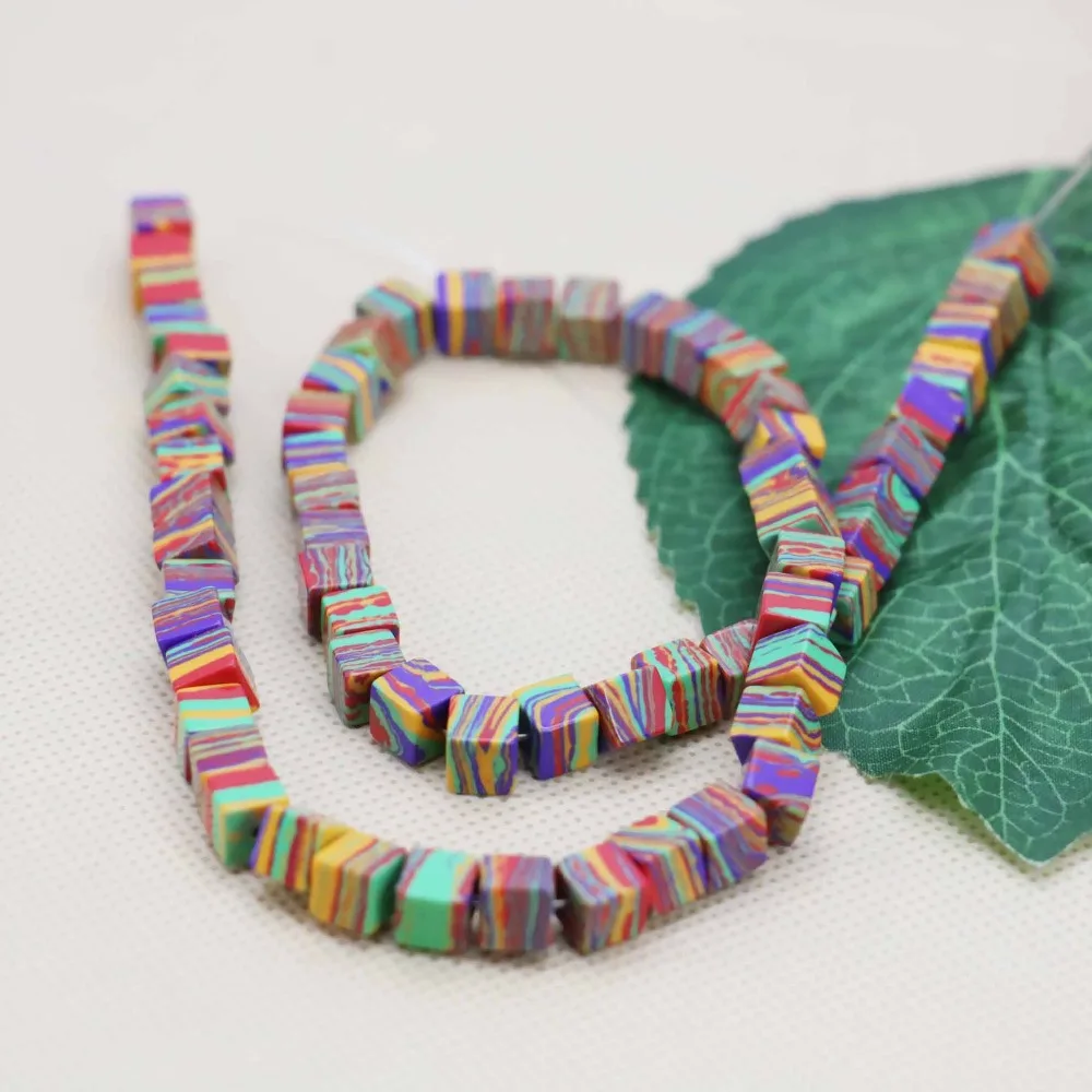 6 мм модные новые кубики радужные турецкие камни свободные DIY бусы женские