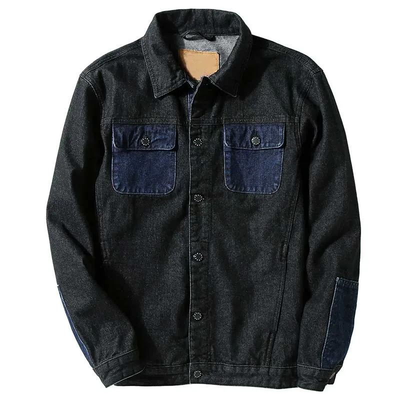

Mcikkny Fashion Men's Baggy Jean Trucker Jackets Washed Loose Style Motorcycle Denim Jackets And Coats For Male Size M-7XL
