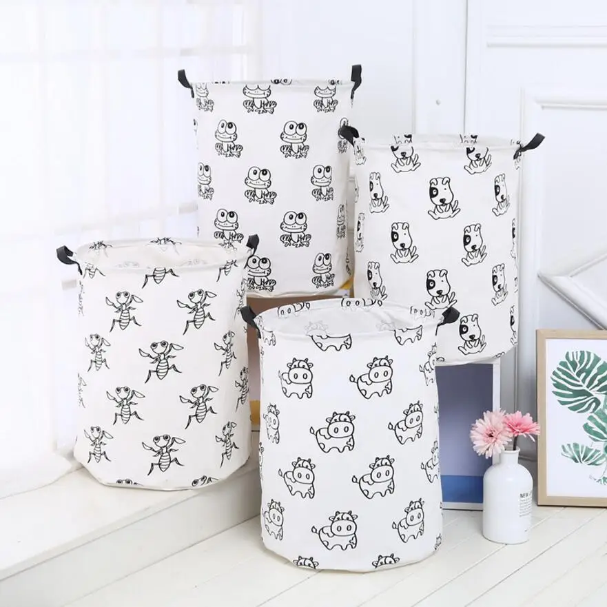 

Cartoon Cat Waterproof Laundry Hamper Elephant Clothes Storage Baskets Home decoration storage barrel kids toy organizer basket