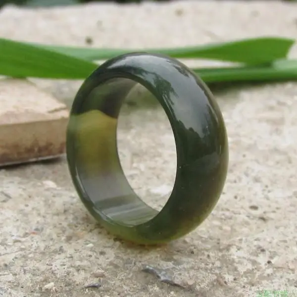 Натуральный оберточный зеленый агат кольца Нефритовое Кольцо Пара Кольца для