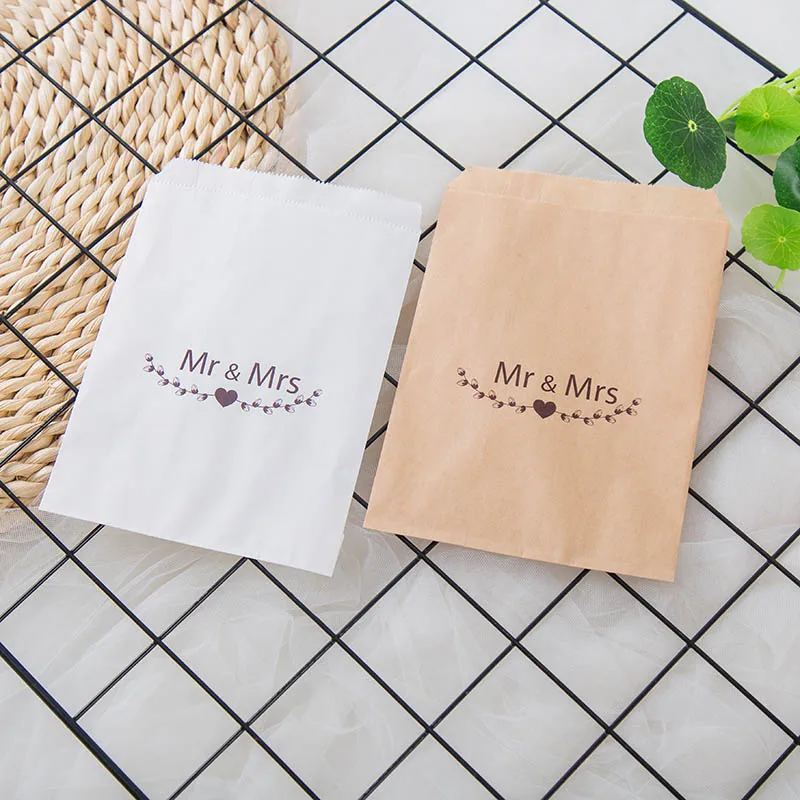 25 шт./лот сумка Mr & Mrs для свадебных сувениров пакеты печенья попкорн конфеты