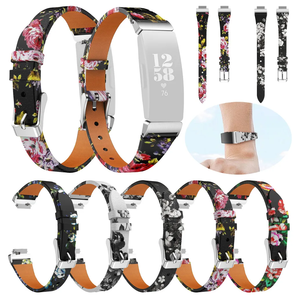 Ouhaobin роскошные кожаные ремешки для Fitbit Inspire/Inspire HR кожаные ремешки сменные браслеты аксессуары ремешок 424#2