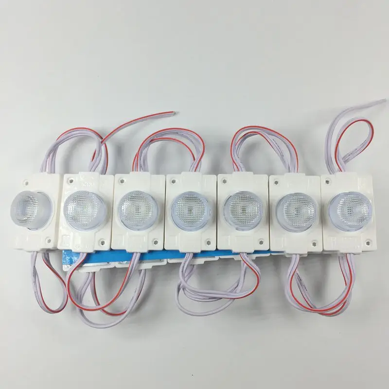 500 шт./лот 2 Вт 3030 светодиодный модуль системы впрыска с объективом DC12V 160lm высокой