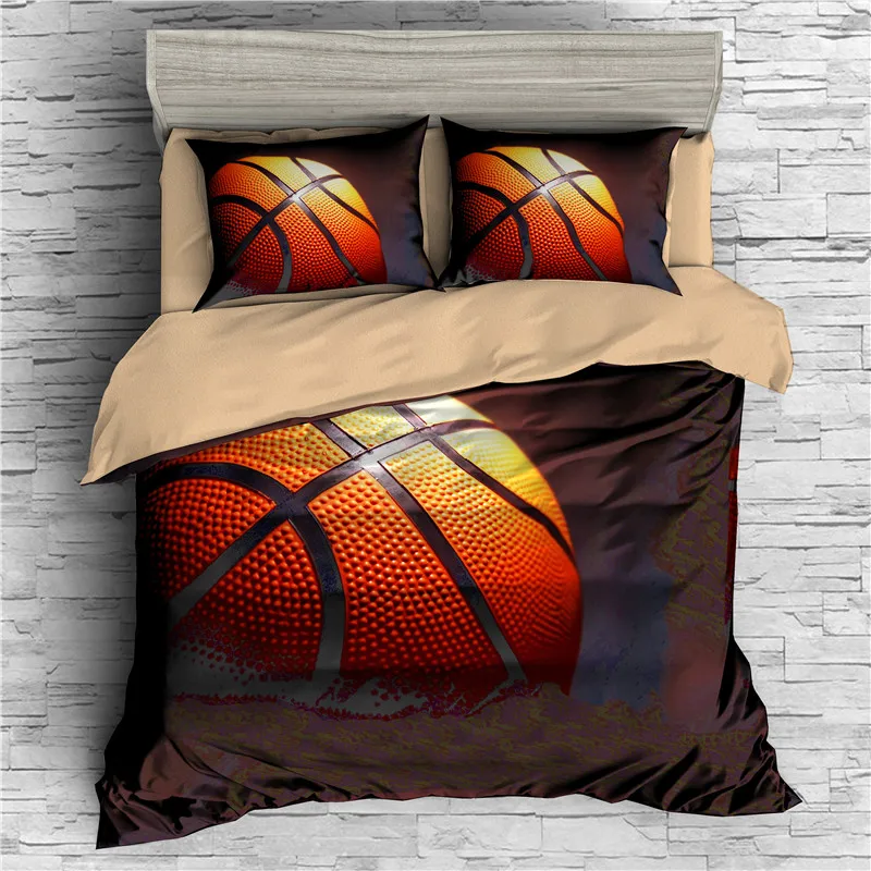 3D комплект постельного белья принт баскетбольного мяча Набор пододеяльников Для