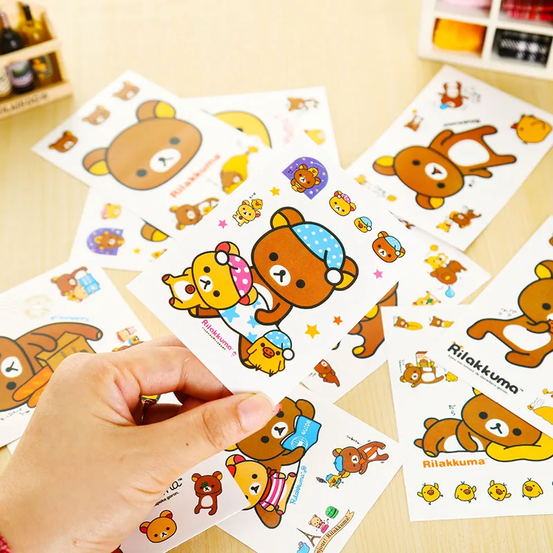 5 pieces/lot cute Rilakkuma paper sticker PVC decoration for album phone scrapbooking korean stationery | Канцтовары для офиса и