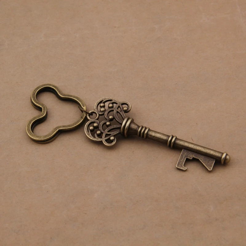 

Yage 50pcs/lot Classic Creative Wedding Favors Party Gifts Antique Bronze Skeleton Key Beer Bottle Opener with Mickey Ring