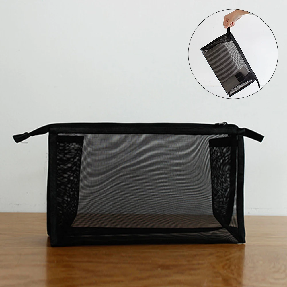 Женский Органайзер из нейлона сумка для макияжа прозрачная сетка портативный