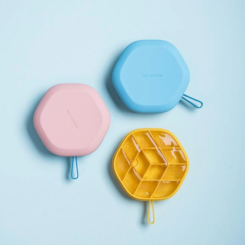 Домашний кухонный шестигранный кубик льда 12 кубиков лоток для хранилище