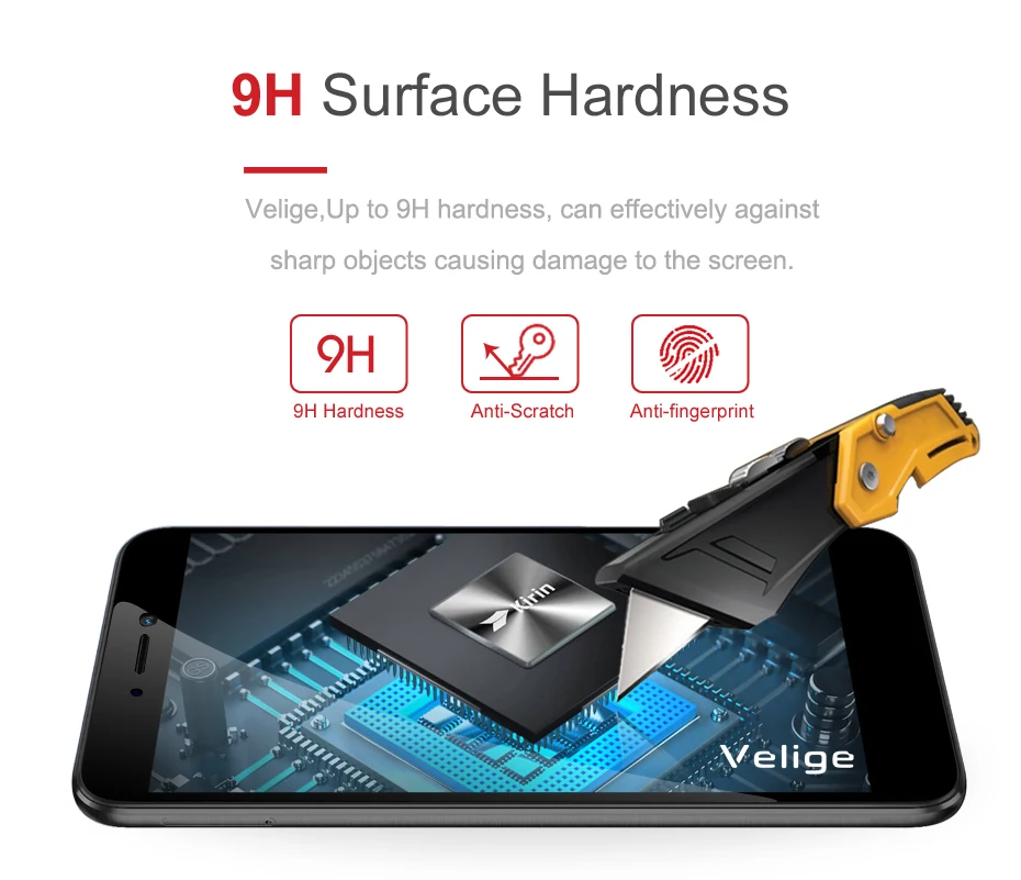 Velige 9H полное покрытие закаленное стекло для Huawei Honor 8 Lite Honor8 защита экрана HD
