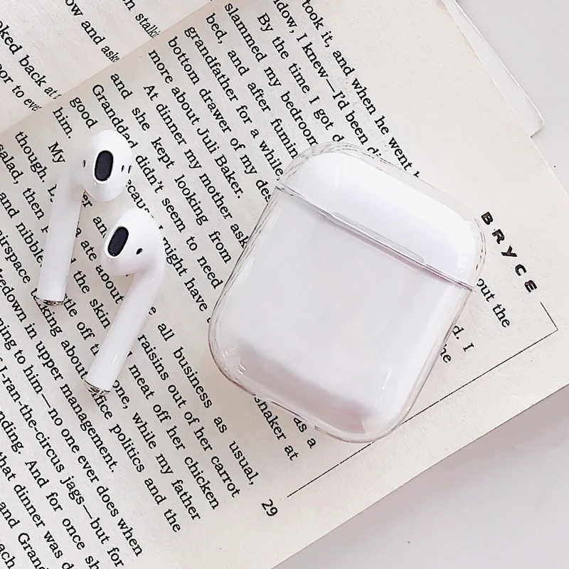 Прозрачный чехол для Apple AirPods 2 прозрачный наушников Air Pods 1 футляр зарядки жесткий