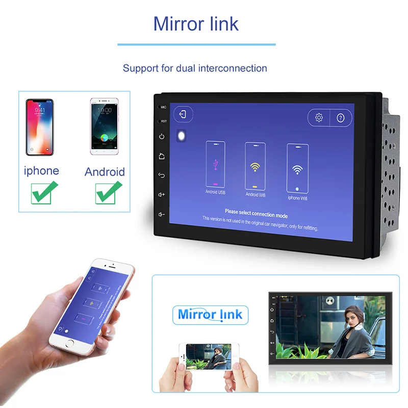 2din Android автомобильный Радио мультимедийный плеер авторадио 2 Din 7 ''gps wifi Bluetooth FM