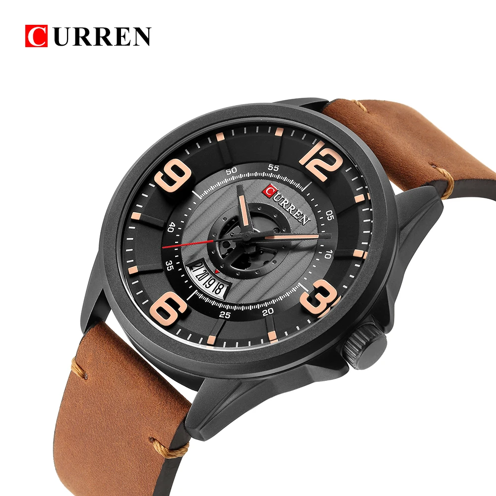 Reloj hombres мужские часы модные кварцевые часы CURREN повседневные кожаные мужские наручные часы с датой erkek saat подарок для мужчин