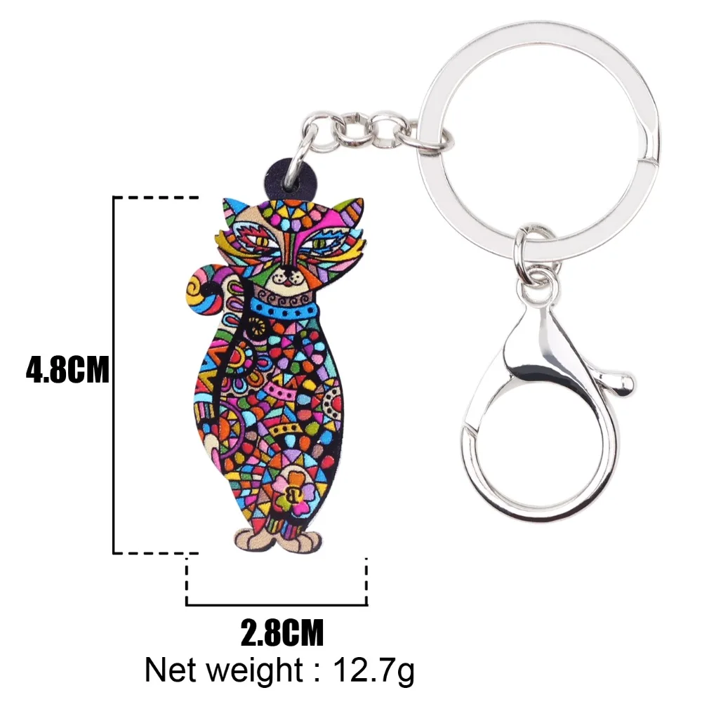 Bonsny акриловая элегантная маска с цветочным узором брелок цепочка котом кольца