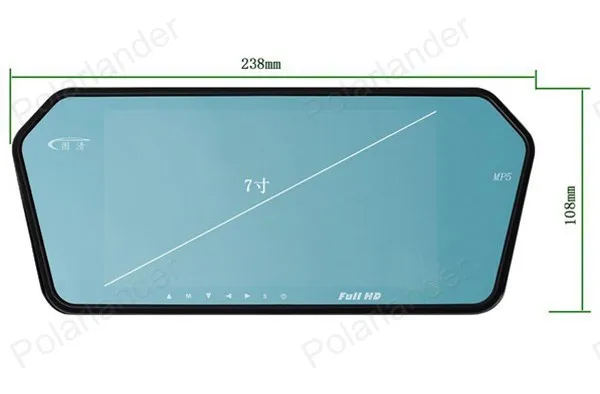 

With 2 AV input connect to rmp5 7" TFT bluetooth mirror Monito for car parking + wireless rearviwe camera