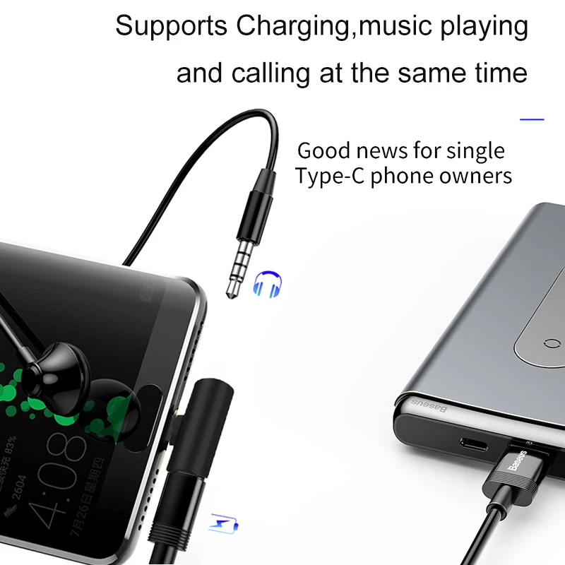 Двойные наушники 3 5 мм разъем тип c 2 в 1 аудио зарядное устройство для OnePlus 6T 7 Pro P