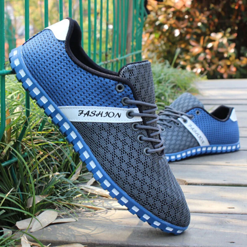 

New Spring Men Casual Shoes Air Mesh Fabric Cloth Patchwork Mens Loafers Leisure Canvas Shoe For Men Cool Walk Shoes Big Size