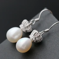 925 sterling silver with natural pearl earrings