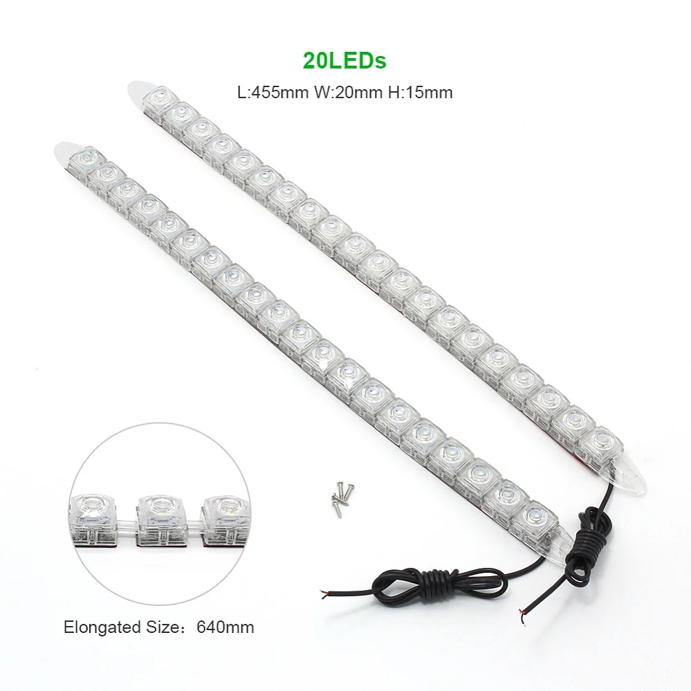20 LEDs ANBLUB автомобильный COB светодиодный противотуманный светильник дневные ходовые огни 12 В 6 8 10 12 14 16 18 20 светодиодный s авто Универсальный гибкий DRL ленточный светильник s - Цвет: 20 LEDs