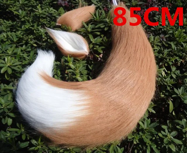 Brown 85cm Новинка; аниме «специи и волк»; Холо; лисица; камисама; поцелуй; камисама; хаджимашита; уши; хвост; Косплей; реквизит - Цвет: Brown 85cm