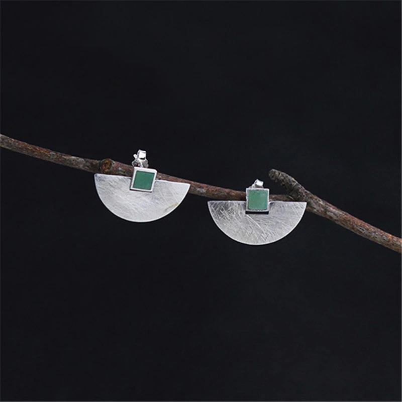 Женские серьги гвоздики из серебра 925 пробы с натуральным камнем|stud earrings|earrings