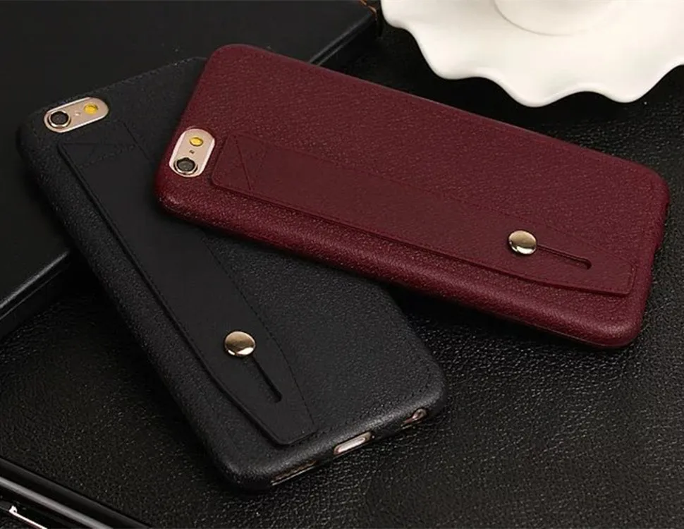 Чехол для телефона из искусственной кожи с кронштейном на iPhone 5 5S SE 6 6S 7 8 Plus задняя крышка Покрытие мягкие защитные чехлы из ТПУ