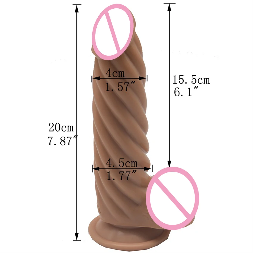 Реалистичный фаллоимитатор MLSice с присоской для стимуляции резьбы веревочный