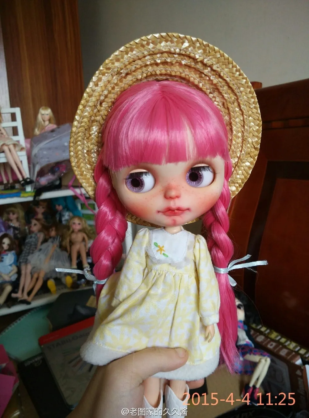 Straw hat for Blyth doll pullip dal jerryberry 1/3 BJD dolls accessories | Игрушки и хобби