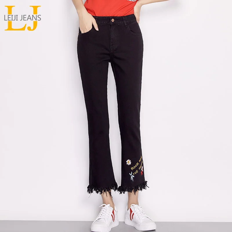 LEIJIJEANS Новое поступление Осенние повседневные Стильные расклешенные джинсы со