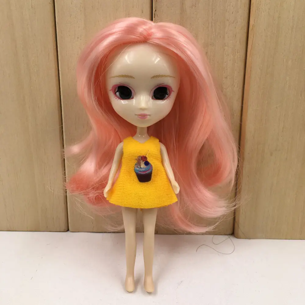 Pullip мини Блит куклы 10 см DIY ню куклы 10 см милые длинные волосы - Цвет: pullip nude doll