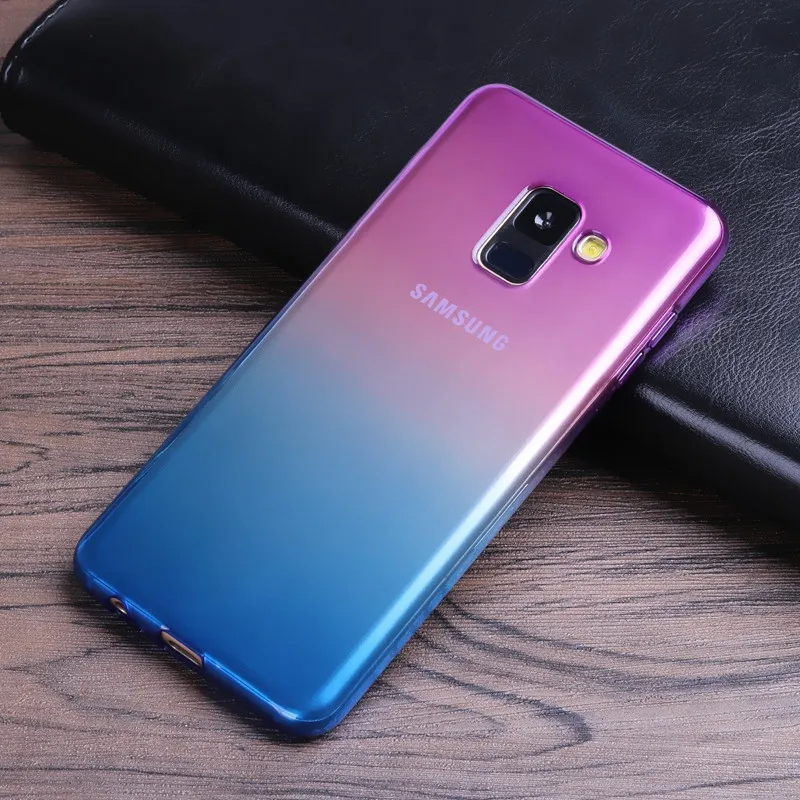 Lnobern High-quality Gradient Color TPU Soft Back Case For Samsung Galaxy A8 Plus 2018 |