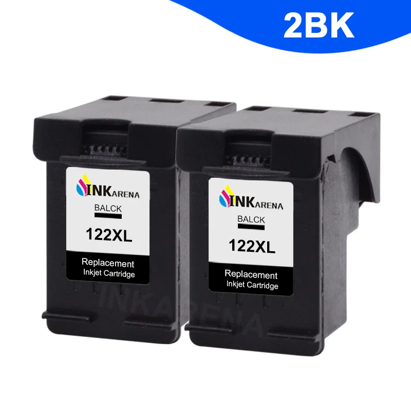 122 BK X 2 INKARENA 122XL Заправляемый картридж Замена для hp 122 с чернилами hp Deskjet 1000 1050 2000 2050s 3000 3050A 3052A 1010 1510 принтер - Цвет: 122 BK X 2