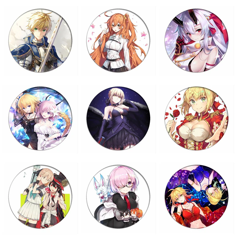 

1pcs Fate Grand Order Cosplay Badge Saber Brooch Pin Fate/Grand Order FGO Archer Collection Badge for Backpack Clothes