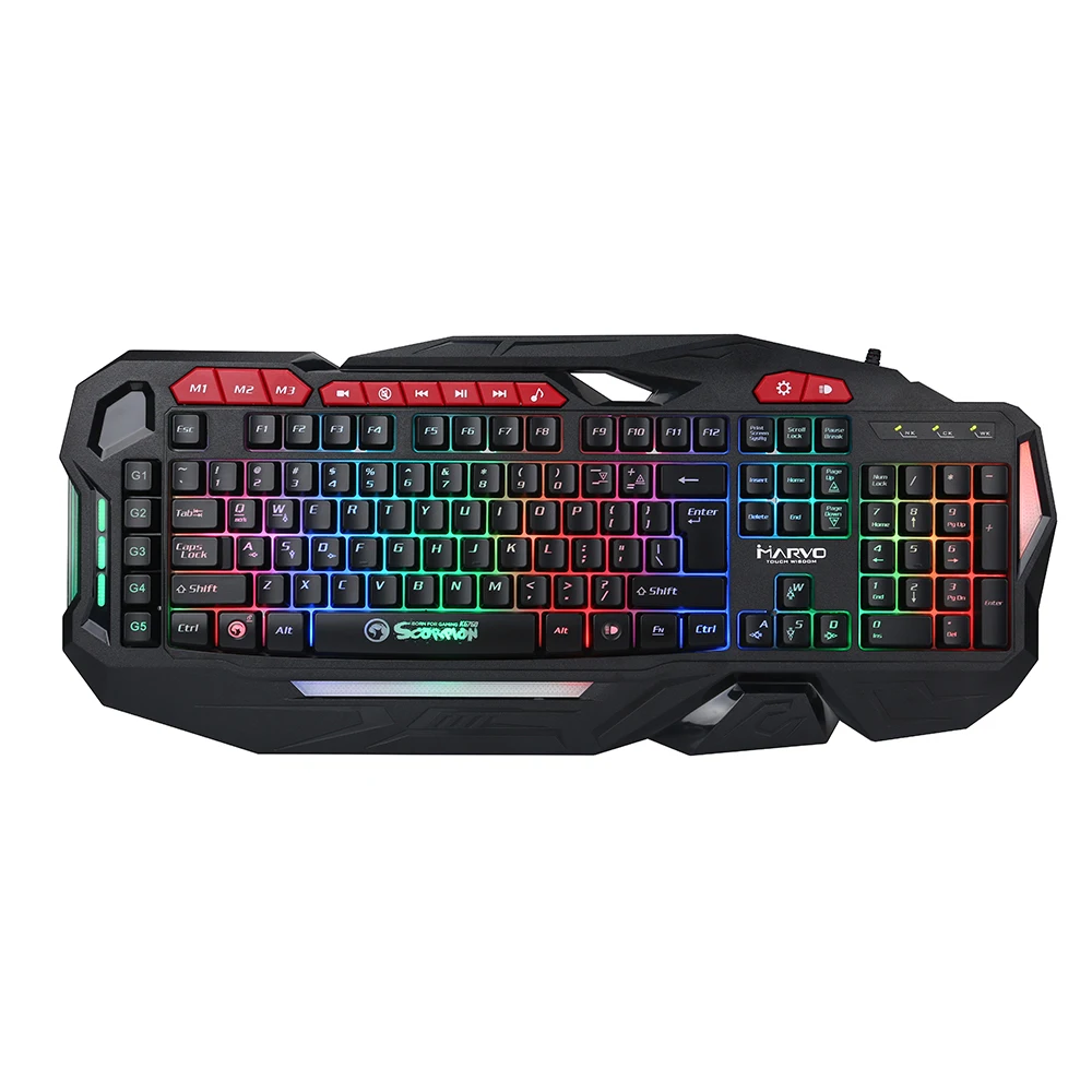 Игровая клавиатура MARVO KG760 светодиодный пульсирующая подсветка игровая