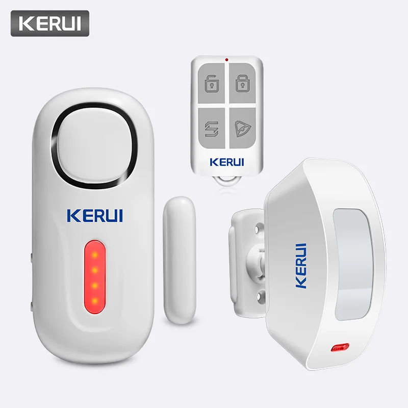 Alarm system 4 KERUI, Домашняя безопасность, беспроводной дверной, оконный вход, защита от взлома, сигнализация, PIR дверной датчик, сигнализация, система безопасности с пультом дистанционного управления - Цвет: Alarm system 4