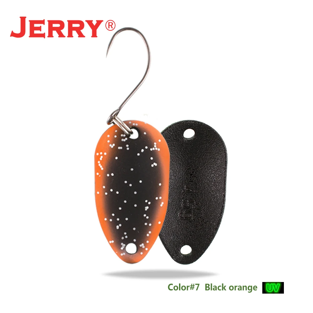 Jerry 1 шт. 2 г 3,5 г 4,5 г микро рыболовные ложки воблер несколько цветов рыболовные приманки Спиннер приманка форель ложка - Цвет: 7 black orange