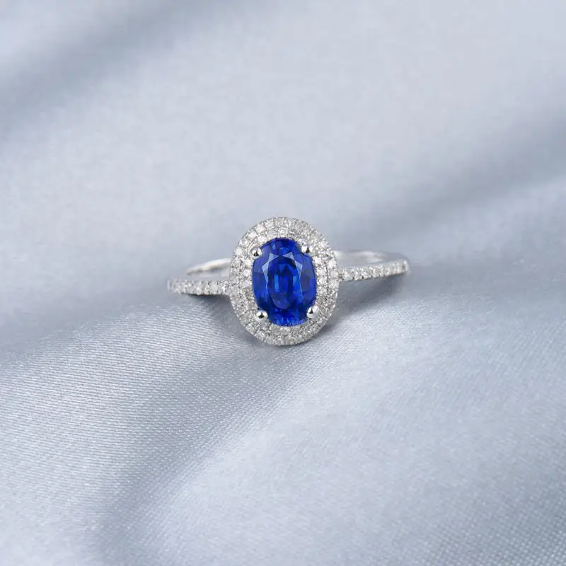 Винтажное овальное кольцо из белого золота 14Kt 5x7 мм для мужчин и женщин ювелирные