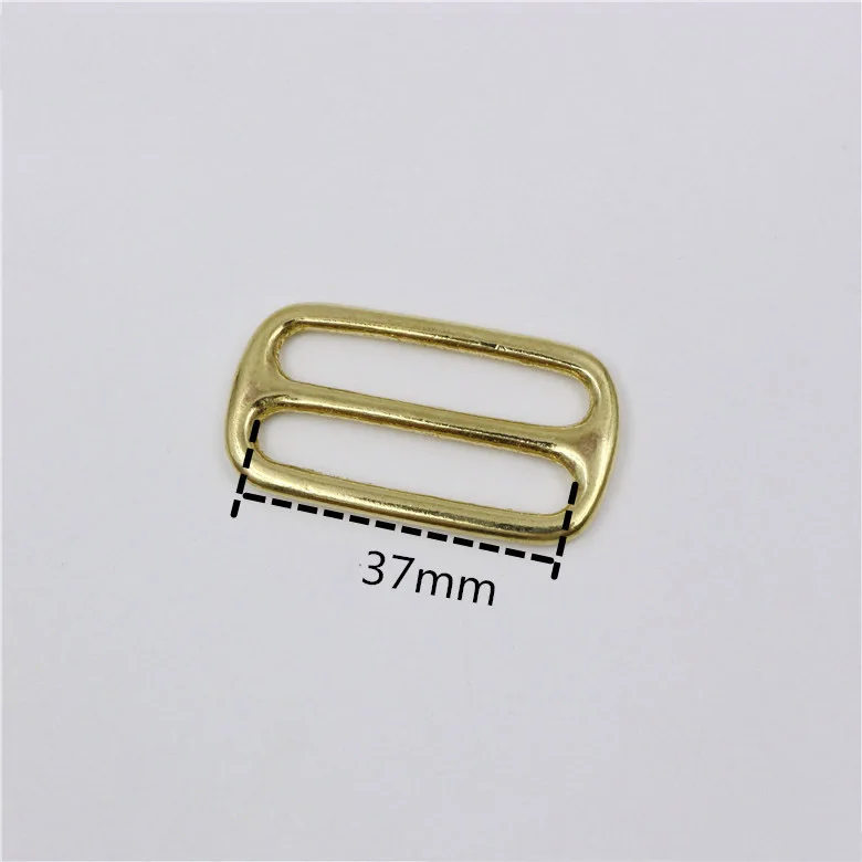 4pcs Meetee Solid Brass Tri-ring Slide Adjustable Buckle 13/16/20/25/32/38/50mm Backpack Webbing Straps Bag Sewing Accessories - Цвет: 37mm