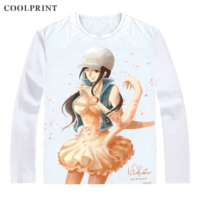 Style 2 Цельнокроеные футболки с принтом COOLPRINT футболки с длинными рукавами Аниме Манга Ван пису соломенная шляпа Пираты Нико Робин дьявол ребенок Нико Робин футболка - Цвет: Style 2