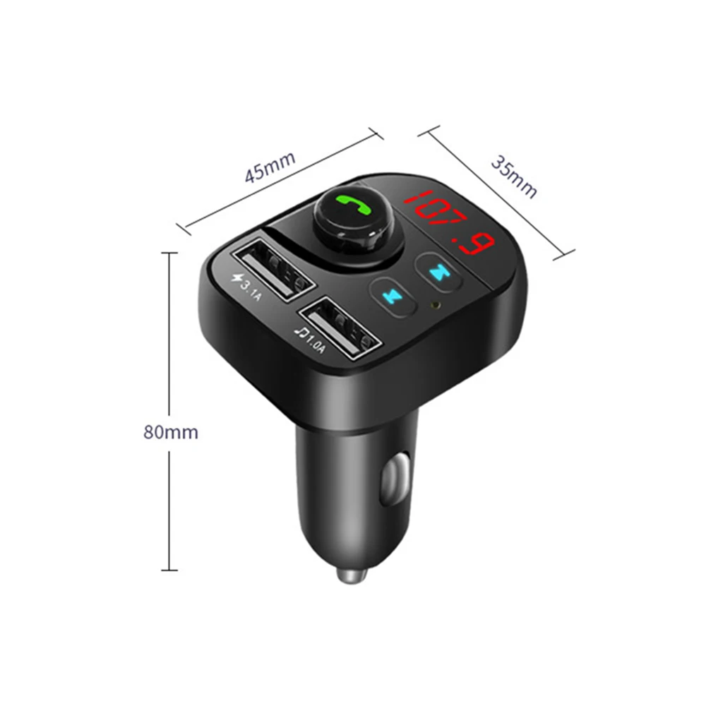 JINSERTA Bluetooth FM передатчик модулятор Dual USB зарядное устройство громкой связи