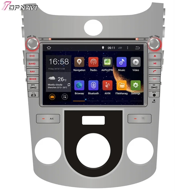 TOPNAVI 8 ''Восьмиядерный 4 Гб RAM Android 6 0 Автомобильный Navi для KIA FORTE ручной
