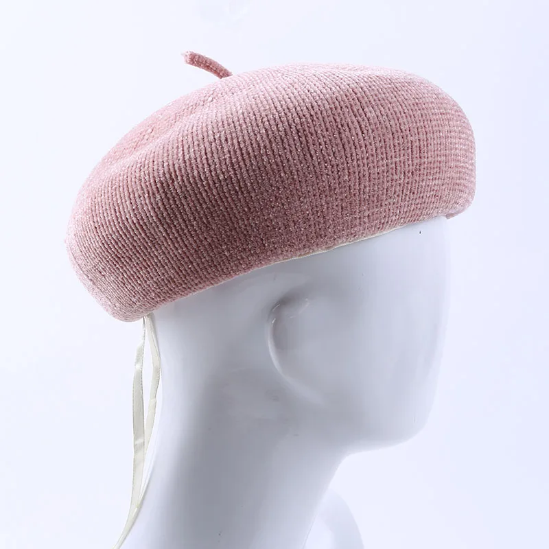Женский берет из синели модный британский стиль милые шляпы с грибами для