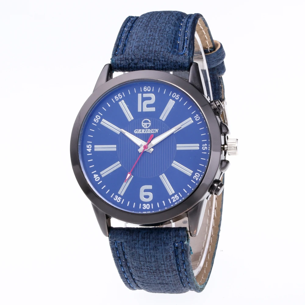 Мужские часы Reloj hombre модные кварцевые кожаные спортивные с большим циферблатом