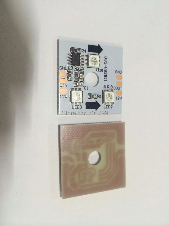 DC12V WS2811 Светодиодная Пиксельная печатная плата 0 72 Вт 3 шт. 5050 SMD RGB светодиодная 32*32