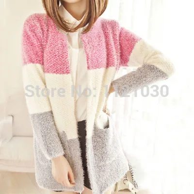 Женский мохеровый кардиган длинный зимний весенний |