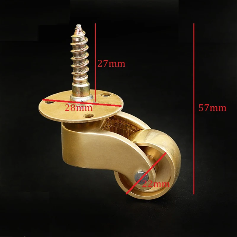 4 шт./лот полированный Твердый латунный ролик для чашки Поворотный Ролик s|Ролики|