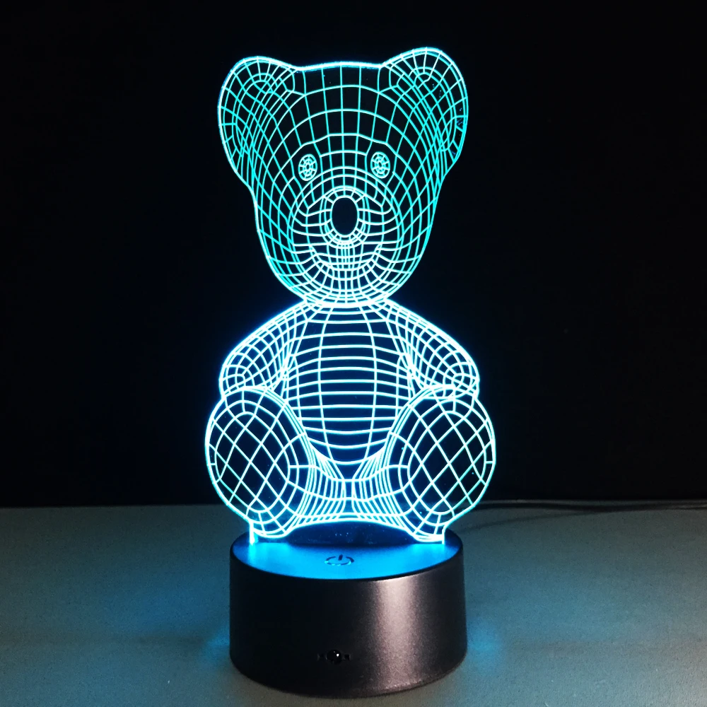 Новый Chaohui Детский плюшевый медвежонок 3D USB светодиодный ночник удерживает