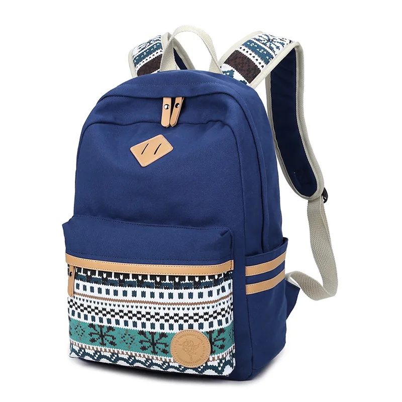 Стильные парусиновые школьные сумки с принтом для девочек-подростков винтажный