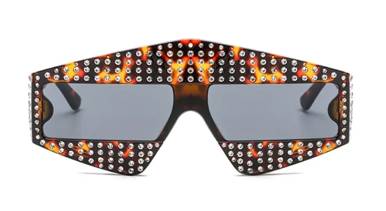 C2 leopard black Подиумные шоу прямоугольные солнцезащитные очки для женщин 400 шт блестящие стразы оправа для мужчин 45495 CCSPACE брендовые роскошные очки Модные оттенки - Цвет линз: C2 leopard black